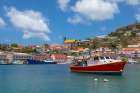 Caribbean-Grenada-St Georges Boats in The Carenage harbor Art Print